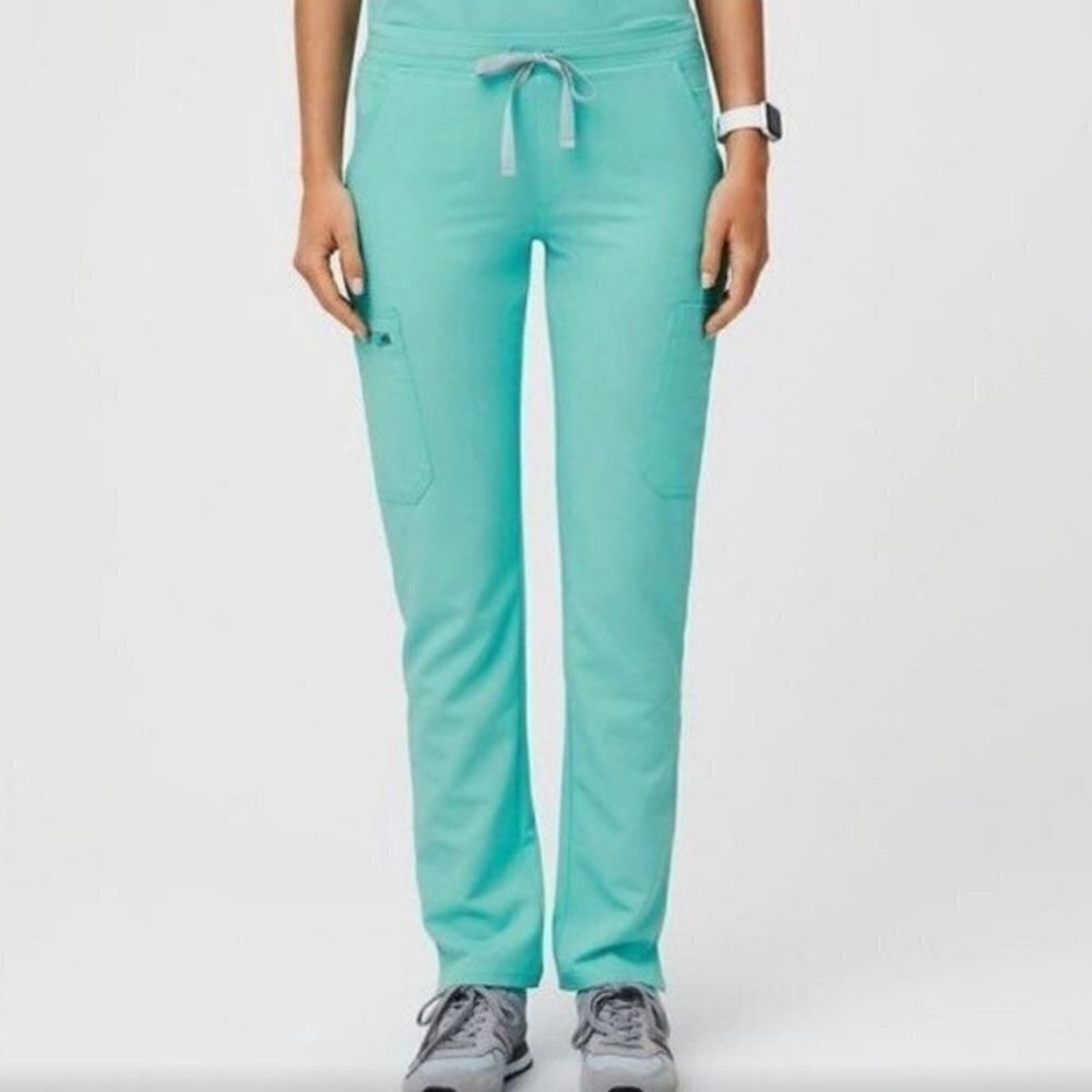 FIGS Yola Skinny Scrub Pants Tall Fresh Auqa Size XXS